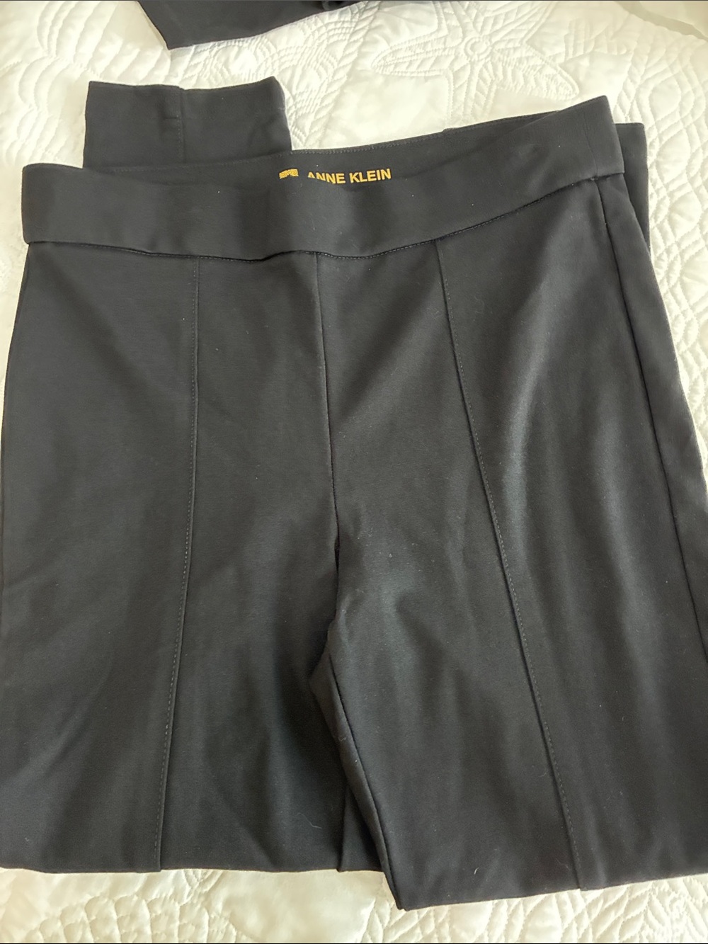 Anne Klein Black Ponte Stretch Leggings